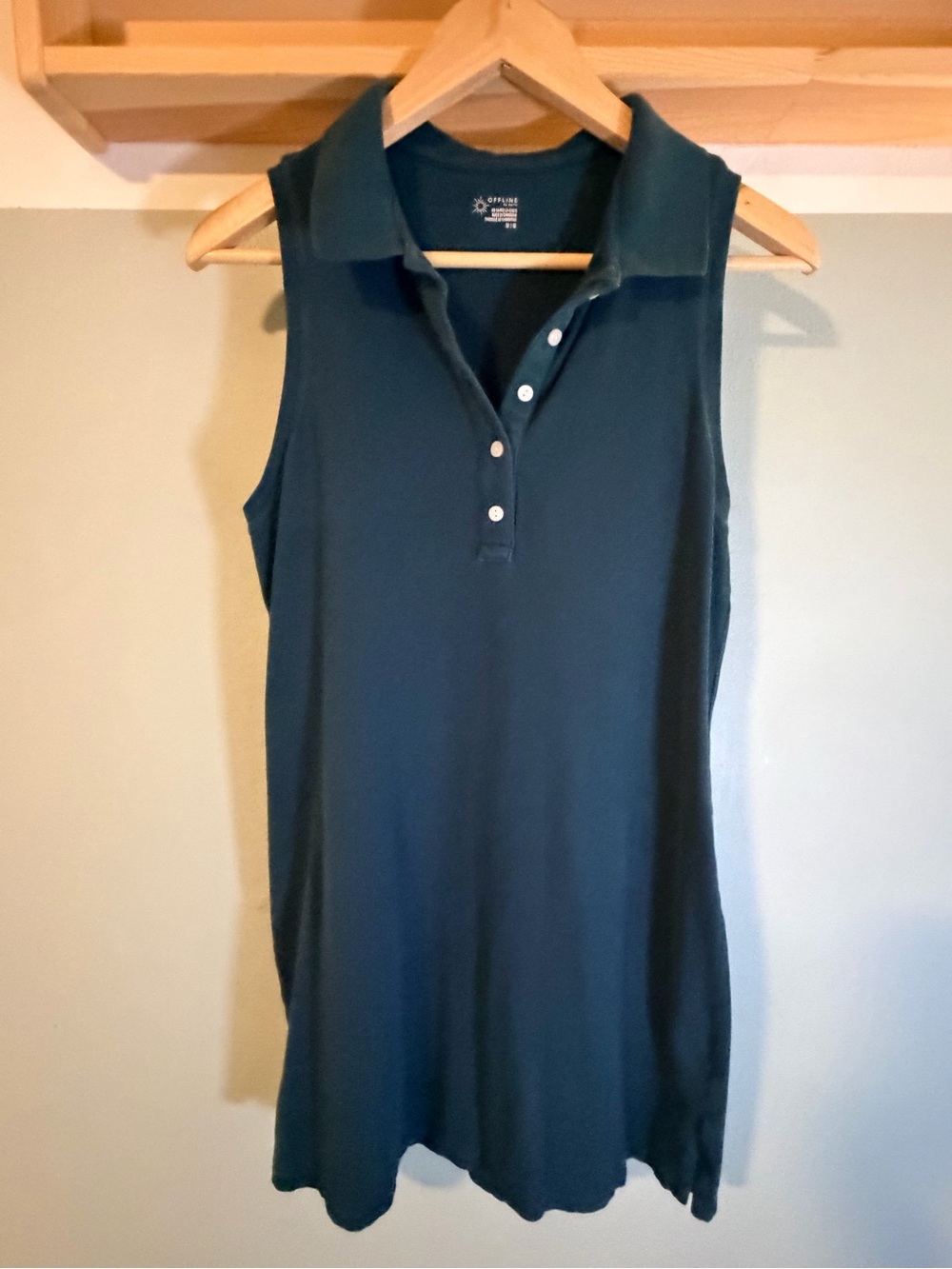 Aerie Offline Sleeveless Polo Mini Dress in Teal